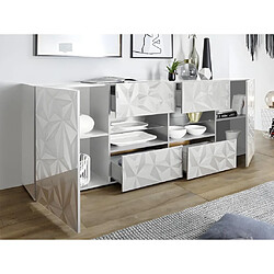 Vente-Unique Buffet ERIS - 2 portes & 4 tiroirs - Blanc laqué