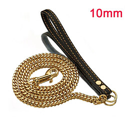 Acheter Universal Ceinture d'entraînement pour chiens de luxe, manche en cuir pur, chaîne cubaine lourde, corde en acier inoxydable pour gros chiens.