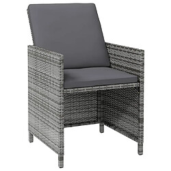 Avis vidaXL Jeu de chaise et tabouret de jardin 4 pcs Résine tressée Gris