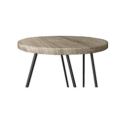 Acheter ICONIK INTERIOR Ensemble de 2 tables d'appoint - Design industriel - Bois et métal - Hairpin Bois naturel