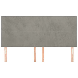 Avis Maison Chic Lot de 4 Têtes de lit design pour chambre - Décoration de lit Gris clair 100x5x78/88 cm Velours -MN85375