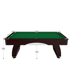 De Faugères Table de Billard Dallas 7 Pieds Convertible en Table à manger Marron foncé