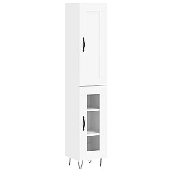 Maison Chic Buffet,Meuble de Rangement,commode pour salon,Cuisine Blanc 34,5x34x180 cm Bois d'ingénierie -MN37589