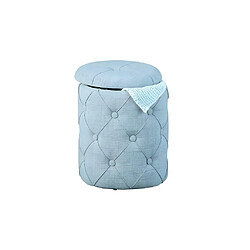 Vente-Unique Pouf de Rangement Capitonné "Elio" 40cm Bleu