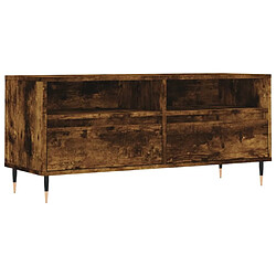 Maison Chic Meuble TV scandinave - Banc TV pour salon chêne fumé 100x34,5x44,5 cm bois d'ingénierie -MN18500