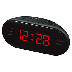 Universal Nouvelles radios FM/AM 1,2 pouces à LED, horloges, réveils électroniques, montres numériques, radios, cadeaux, fournitures de bureau, fiches UE(Rouge) 