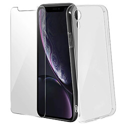 Coque iPhone XR Silicone Gel + Film Écran Verre trempé 4Smarts - Transparent