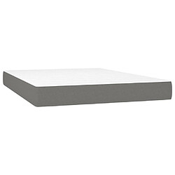 Acheter vidaXL Sommier à lattes de lit avec matelas Gris foncé 140x200cm Tissu