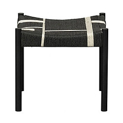 Avis Mes Tabouret 47x40x44 cm avec assise en corde tréssée noir et blanc