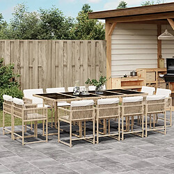 vidaXL Ensemble à manger de jardin et coussins 13 pcs beige