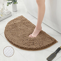 LUUCOZK Tapis de bain antidérapants absorbants à séchage rapide pour salle de bain - Cryptage épaiscarte-Demi-cercle 50X80CM 