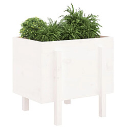 Avis Maison Chic Jardinière,Bac à fleurs - pot de fleur blanc 62x50x57 cm bois massif de pin -GKD33081