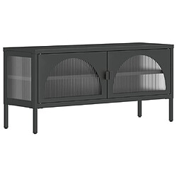 Maison Chic Meuble TV scandinave - Banc TV pour salon noir 105x35x50 cm verre et acier -MN21734