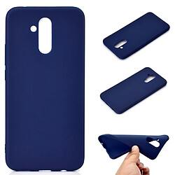 Coque en TPU mat de couleur unie bleu foncé pour votre Huawei Mate 20 Lite