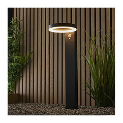 Endon Borne de jardin Ebro Alliage d'aluminium,polycarbonate Noir, blanc texturé 1 ampoule 50cm