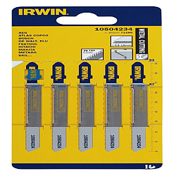 Avis IRWIN - Lame de scie sauteuse HSS T118G métaux 92 mm - 5 lames