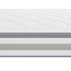 Acheter Vente-Unique Ensemble 160 x 200 cm sommier coffre blanc + matelas ressorts ensachés et surmatelas intégré ép.29cm - CANTERBURY de YSMÉE