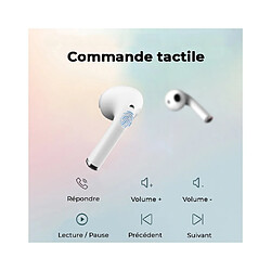 Evetane Ecouteurs Sans Fil Bluetooth avec affichage LED Blanc pas cher