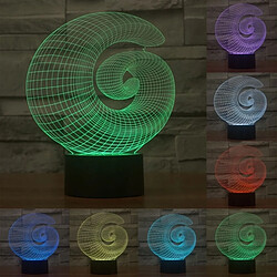 Wewoo Lampe 3D Style abstrait 7 couleur décoloration créative visuelle stéréo 3D interrupteur tactile contrôle LED lumière de bureau de nuit