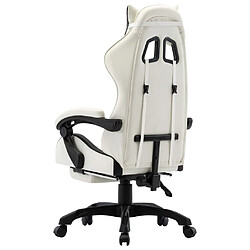 Maison Chic Chaise de jeu vidéo avec repose-pied, Chaise gaming, Fauteuil gamer d'ordinateur,Chaise de Bureau Noir et blanc Similicuir -GKD85610 pas cher