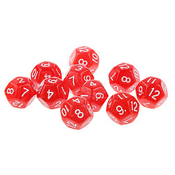 10pcs Douze Faces De Dés D12 Jouer D & D Jeux Rpg Parti Dices Rouge