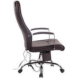 Decoshop26 Fauteuil de bureau sur roulettes fonction massage mécanisme de balance en PVC marron 10_0002605