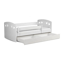 Lit Julia blanc sans tiroir, sans matelas 140/80 