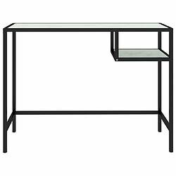 Avis Maison Chic Bureau d'ordinateur solide,Table de travail Marbre blanc 100x36x74 cm Verre trempé -GKD53882