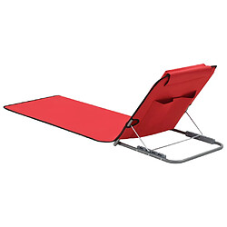 Avis vidaXL Tapis de plage pliables 2 pcs Acier et tissu Rouge