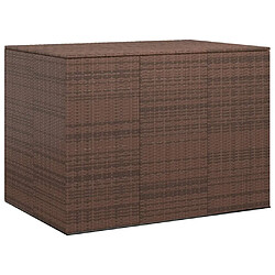 vidaXL Boîte à coussins de jardin Résine tressée 145x100x103 cm Marron 