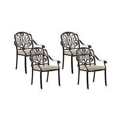 Beliani Lot de 4 chaises Métal Marron foncé ANCONA 