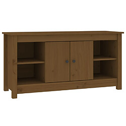 Maison Chic Meuble TV scandinave - Banc TV pour salon Marron miel 103x36,5x52 cm Bois de pin massif -MN68569