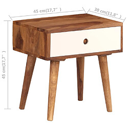 vidaXL Table de chevet Bois massif de Sesham 45 x 30 x 45 cm pas cher