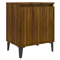 Acheter vidaXL Tables de chevet avec pieds en métal chêne marron 40x30x50 cm