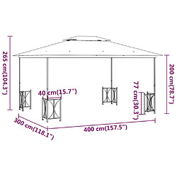 vidaXL Tonnelle avec parois et toit double 3x4 m Anthracite pas cher