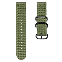 Avis Wewoo Bracelet pour montre connectée Samsung Galaxy Watch Active en nylon à trois anneaux 22mm / S3 Vert armée