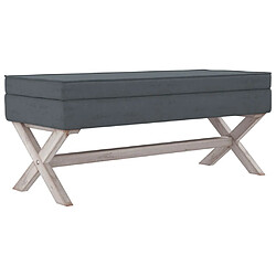 Helloshop26 Tabouret de rangement 110 x 45 x 49 cm velours gris foncé 02_0011024