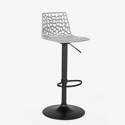 Avis Tabouret Design Cuisine Bar Base Noire Mate Réglable Grand Soleil Spider Matt, Couleur: Gris