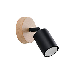 Sollux Spot simple moderne en bois, noir 1x GU10