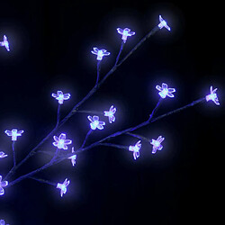 vidaXL Sapin de Noël 120 LED bleu Cerisier en fleurs 150 cm pas cher