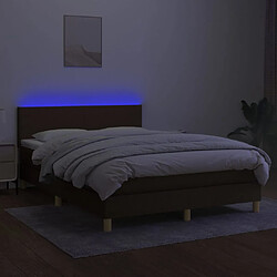 Avis vidaXL Sommier à lattes de lit matelas et LED Marron foncé 140x200 cm