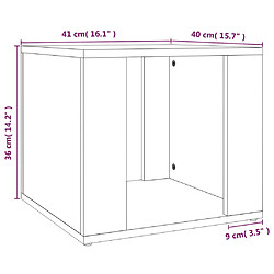 vidaXL Table de chevet Sonoma gris 41x40x36 cm Bois d'ingénierie pas cher