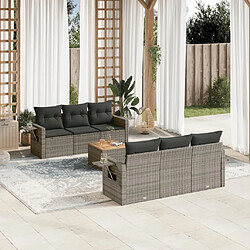 Maison Chic Salon de jardin avec coussins 7 pcs, Ensemble Tables et chaises de jardin, gris résine tressée -GKD959647