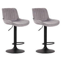 Non Lot de 2 tabourets de bar Lentini velours noir 