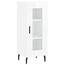 Maison Chic Buffet,Meuble de Rangement,commode pour salon,Cuisine Blanc brillant 34,5x34x180 cm Bois d'ingénierie -MN13348 pas cher