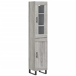 Maison Chic Buffet,Meuble de Rangement,commode pour salon,Cuisine Sonoma gris 34,5x34x180 cm Bois d'ingénierie -MN86225