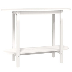 vidaXL Table console Blanc 110x40x80 cm Bois massif de pin