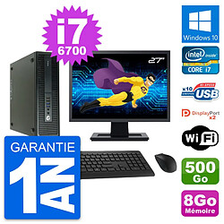 PC HP 600 G2 SFF Ecran 27" Intel i7-6700 RAM 8Go Disque 500Go Windows 10 Wifi · Occasion 