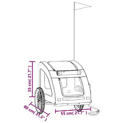 vidaXL Remorque de vélo pour animaux de compagnie rouge pas cher