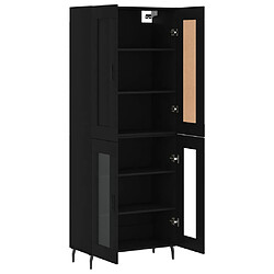 Avis vidaXL Buffet haut Noir 69,5x34x180 cm Bois d'ingénierie